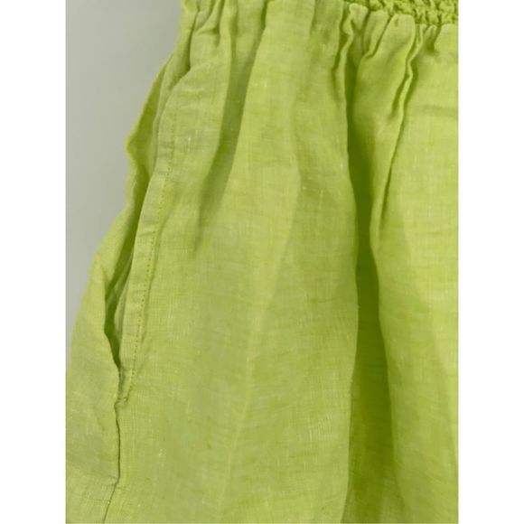 Cynthia Rowley Skirt Mini Linen Neon Yellow Green Women’s Size Large New - Picture 2 of 11
